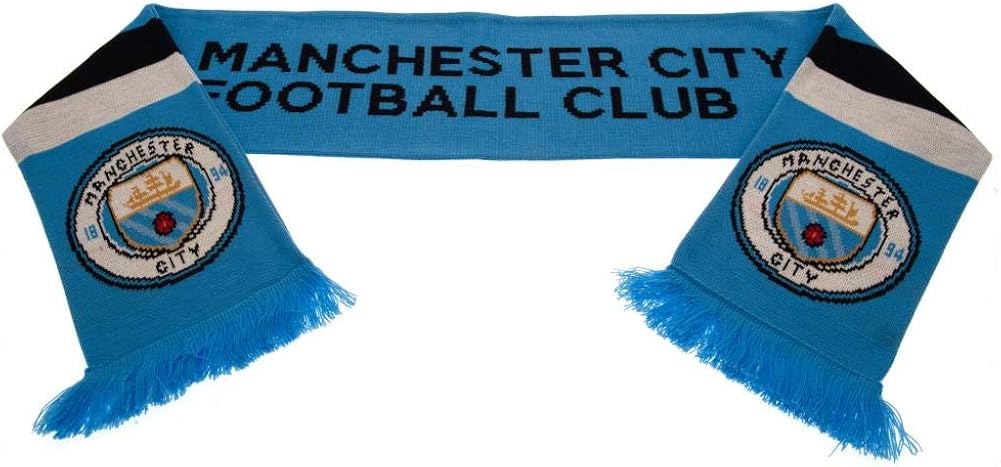 Amazon Com Manchester City Fc Authentic Epl Knit Scarf Clothing