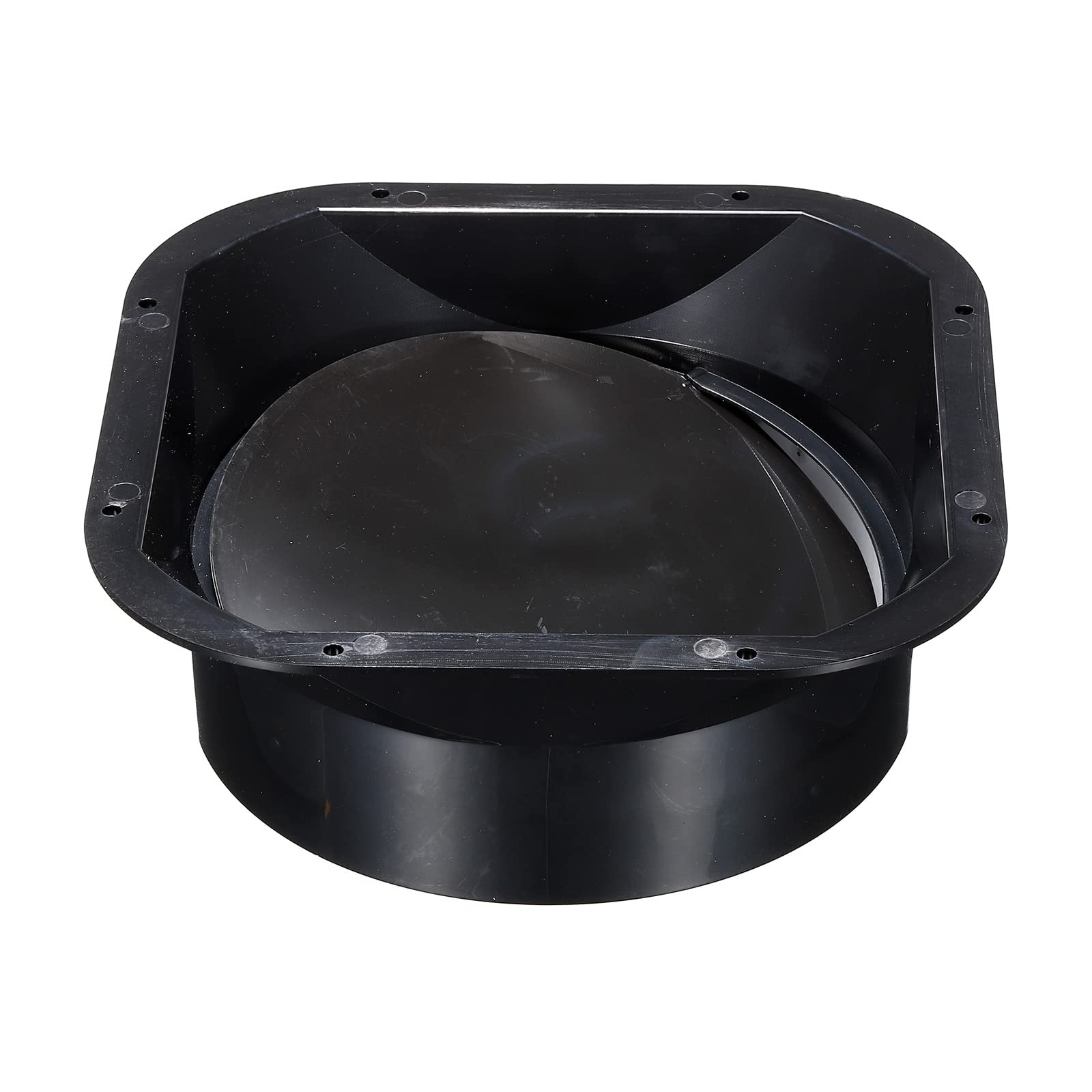 PATIKIL 8 Inch Duct Connector Flange, ABS Square Air Ventilation with Duct Backdraft Valve for Heating Cooling Ventilation System, Black