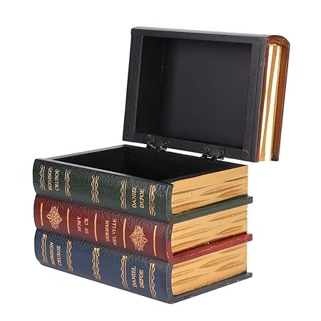 Caja de almacenamiento de forma de libro de simulación vintage, caja de