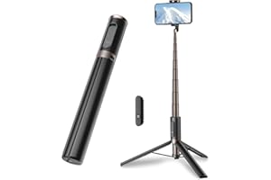 TONEOF Travel Tripod, Cell Phone Selfie Stick, 60 Inch All-in-1 Stand with Integrated Wireless Remote, Lightweight and Portable, Extendable Tripod for iPhone and Android