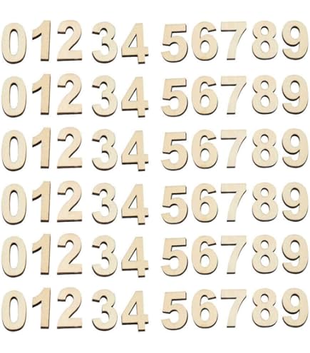 Números De Madera Del Al 100 Números De Madera Natural (0-9