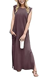 GRECERELLE Womens Summer Casual Loose Split Long