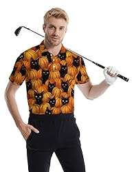 Xdceu Halloween Golf Polos for Men - Funny Golf