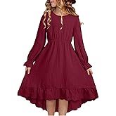 blibean Tween Girls Cotton Dresses High Low Hem Size 6-15 Years