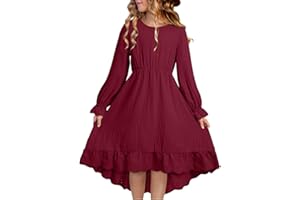 blibean Tween Girls Cotton Dresses High Low Hem Size 6-15 Years