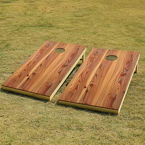 UKASE Solid Wood Cornhole Set Portable Bean Bags Toss Game Regulation