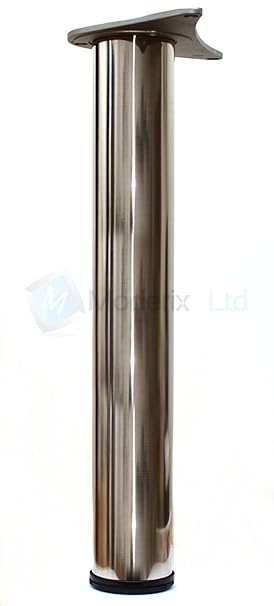 Tischbein, für Küchenarbeitsplatte, Tisch, anpassbar, 710, 820, 1100 710 mm Gebürstetes Chrom