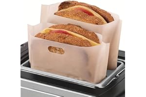 2pcs 6.3x6.5 inch Non-stick Reusable Toaster Bag - Fiberglass Rectangular Food-grade Protective Pad