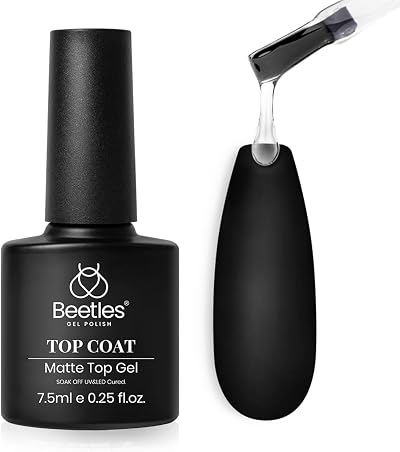 Beetles Gel Polish Matte Top Coat No Wipe 7.5ml Transparent Finish