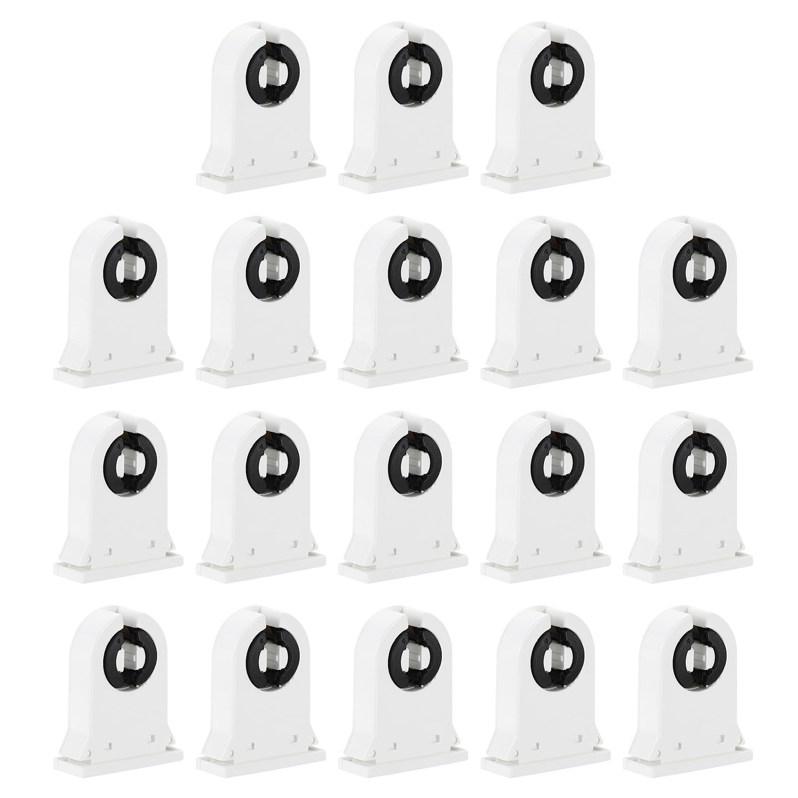 PATIKIL T8 Fluorescent Light Holder, 18 Pack G13 Lamp Base LED Fluorescent Tube Light Socket 500V Non-shunted Turn Type Lamp Holder Replacement, 39x32x13mm