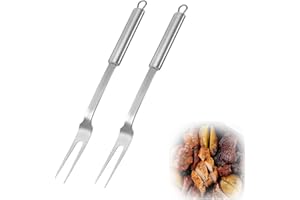 2-Pack Stainless Steel Meat Forks, 13.26in with Sharp Tines for Grilling, BBQ, Carving, Serving - Dishwasher Safe for Home & 