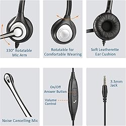 Wantek Cell Phone Headset with Microphone Noise