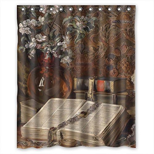 NASAZONE Christmas Shower Curtains Width X Height / 60 X 72 Inches / W H 150 By 180 Cm(fabric) Nice Choice For Kids Boys Kids Couples Mother Kids. Wipe Clean Classic Still Life Art Painting Polyes