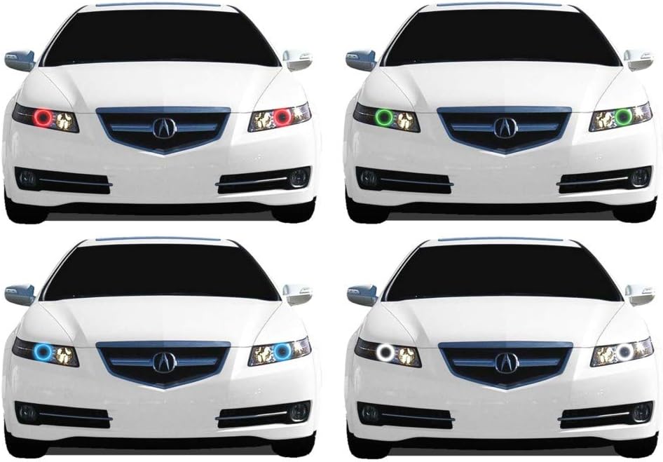 Amazon Com Flashtech For Acura Tl 04 08 V 3 Fusion Color Change Rgb Multi Color Led Halo Ring Headlight Kit Automotive