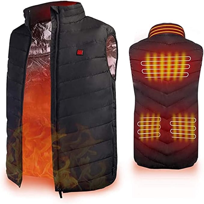 Heated Vest Rechargeable, Lightweight USB Electric Heated Jacket Body Warmer for Outdoor Moto