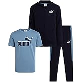 PUMA Boys Sweat Suit Set - 3 Piece Zip Up Hoodie, Graphic Tee and Athletic Fleece Jogger Sweatpants For Boys Set (8-16)