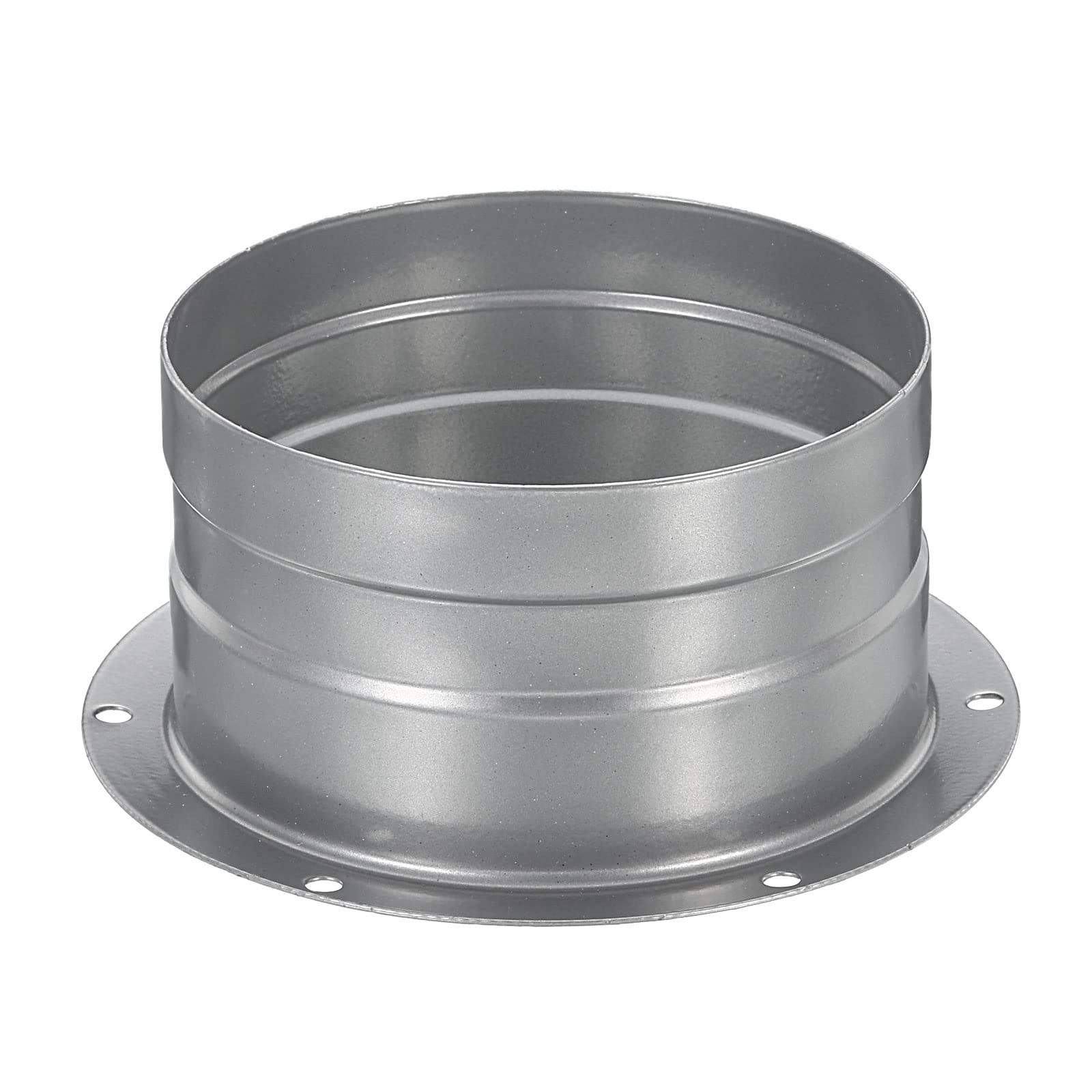 PATIKIL 4 Inch Duct Connector Flange, Metal Straight Pipe Exhaust Hose Flange for Heating Cooling Ventilation HVAC System — image 1