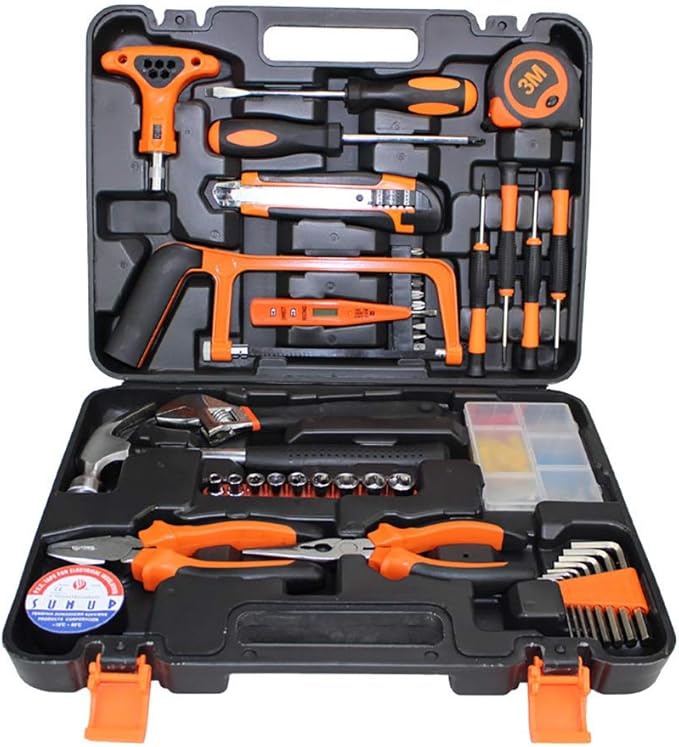 YoLiy DIY Toolkit 82 Pcs Handy Tool Set Household Basic Tool Kit with