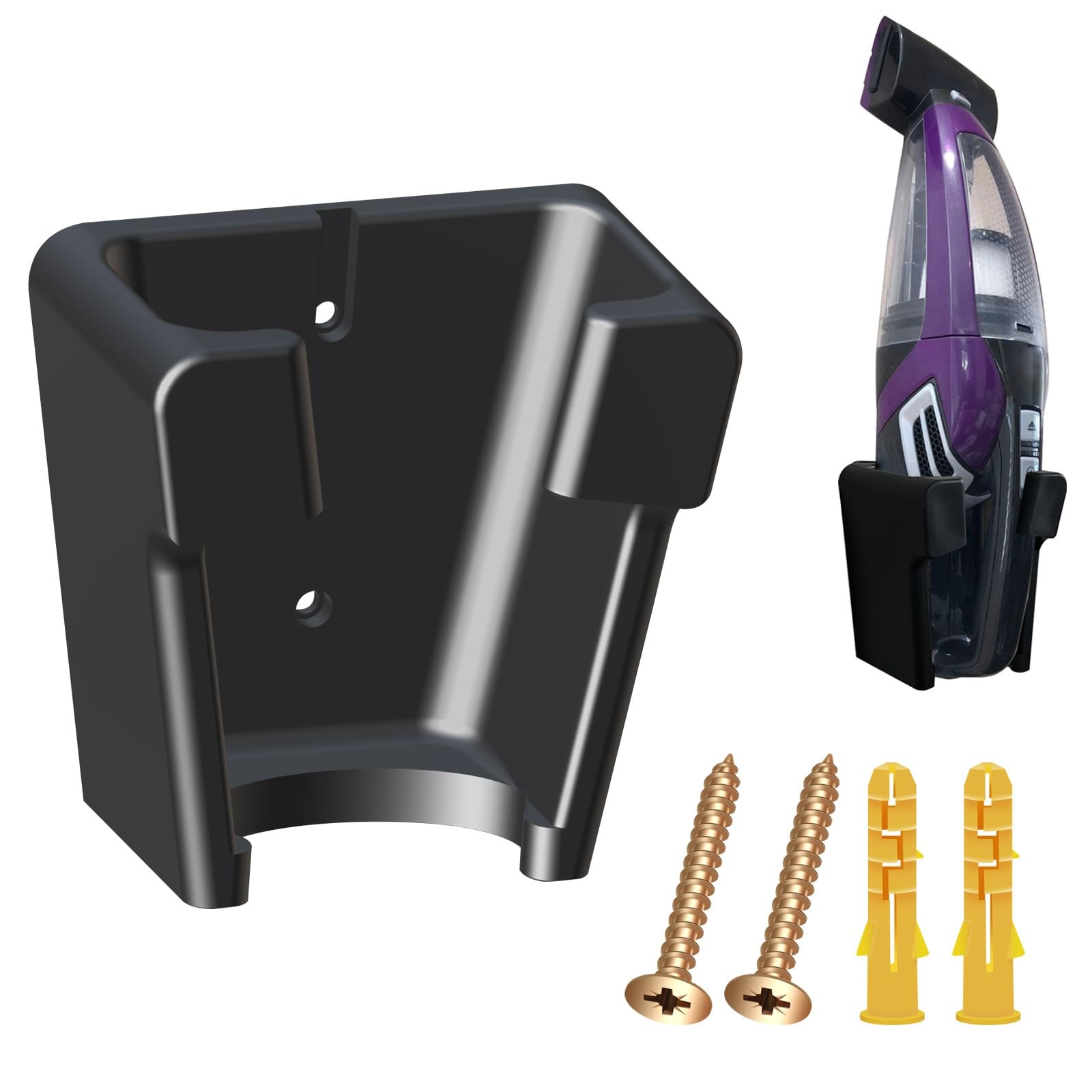 Photo 1 of 1 Pc Wall Mount Vacuum Holder/Docking Station with Screws, Fit for Bissell Pet Hair Eraser Handheld Vacuum Models 2390, 2390A, 2284W, 23903 & Auto-Mate Charging Dock, Save Space & Reduce Clutter
