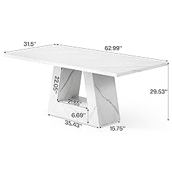 LITTLE TREE Dining Table for 4-6 People, 63 Inches