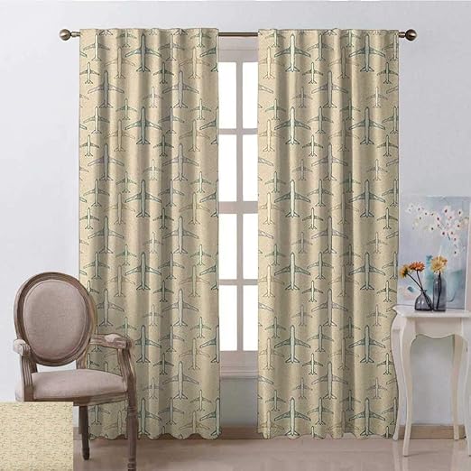 Amazon Com Youpinnong Vintage Airplane Curtains Bathroom Window