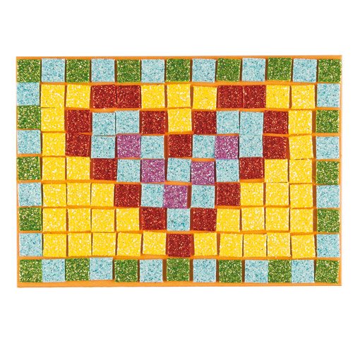 Baker Ross EF571 Glitter Foam Self Adhesive Mosaic Squares (Pack of 1950) Perfect for Arts and Crafts, Asst Colours, 1 cm - Image 4
