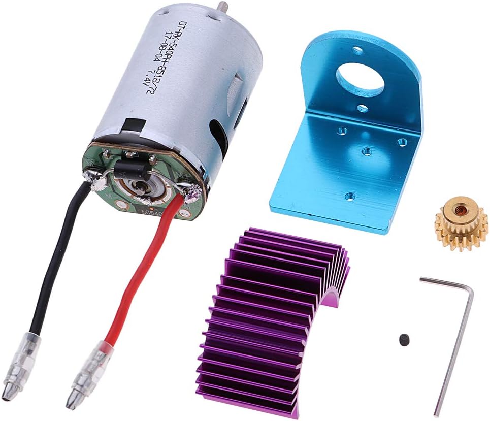For WLtoys 12428 12423 1/12 Rc Car 540 Motor + Cooling Heat Sink Radiator + Motor Seat + 17T Gear + Screws + Wrench Kit