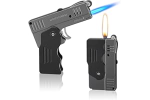Yusud Foldable Torch Lighter with Switchable Soft Jet Flame, Lockable Butane Lighter, Refillable Butane Lighter, Cool Lighter