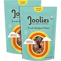 Joolies Organic Whole Medjool Dates | 12 Ounce Pouch | Pack of 2 | Fresh California Grown Fruit | Vegan, Gluten-Free, Paleo, 