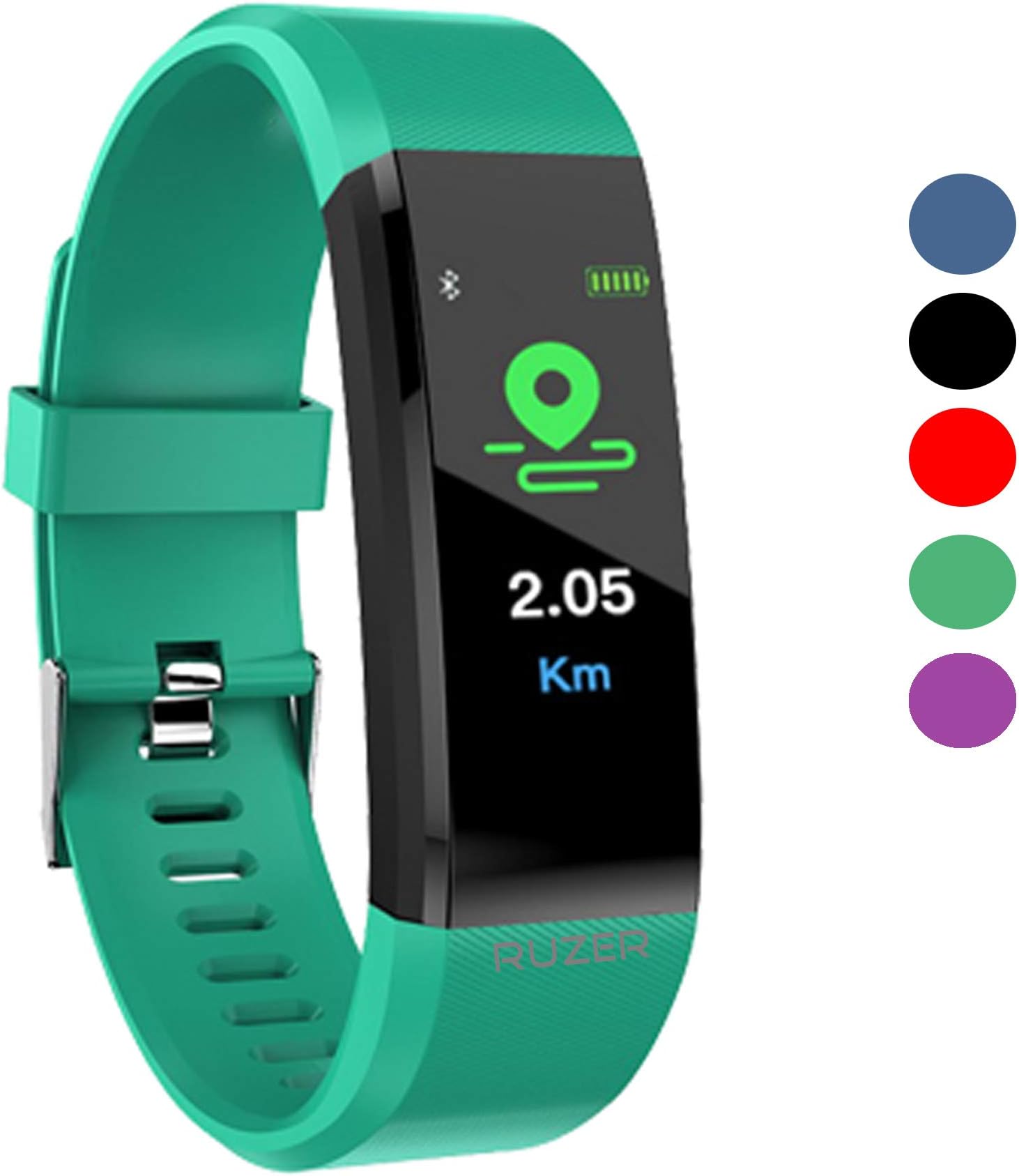 RUZER© OLED Fitness Tracker HR BP Colour Screen, Heart Rate Blood Pressure Monitor, Pedometer, Sleep, Acitvity Watch Men Woman Kids