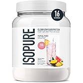 Isopure Clear Whey Isolate Protein Powder, Lactose Free, Gluten Free, Naturally Flavored, Tropical Punch, 20g Protein Per Serving, 14.1 Oz, 16 Servings (Packaging May Vary)
