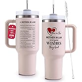 VoziSpace Mother in Law Tumbler Mothers Day Gift with Handle 40oz - Best Funny Mother in Law Mug Gifts for Birthday Mother's Day，WeddingValentine's, Christmas