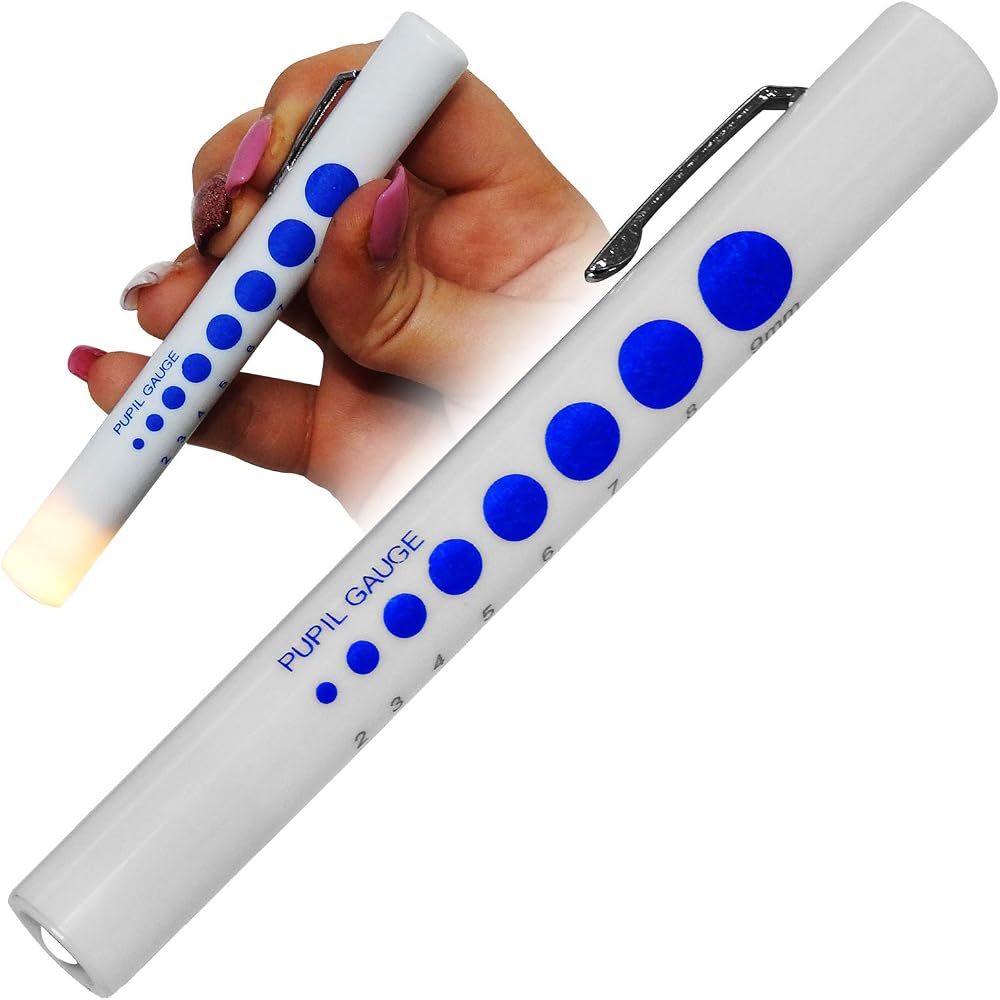 Qualicare Medical Pen Torch Light Nurse Doctor Paramedic Pupil Gauge 2-9mm