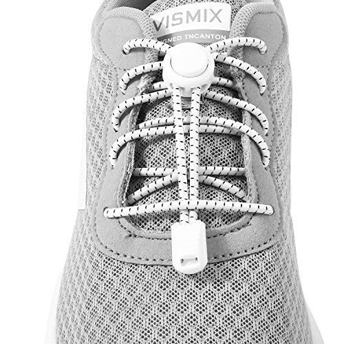 Udaily No Tie Shoelaces (pack of 4), Elastic Shoe Laces for Kids and Adults, Lock Tie Running Shoe Laces for Sneakers, Boots Board Shoes and Casual Shoes (White) - Thumbnail 3