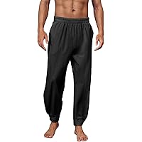 WULFUL Men's Disco Sequin Jogger Pants - 70s Metallic Party Pants For Halloween & Christmas Costumes