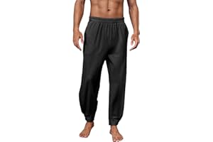 PASLTER Mens Pirate Pants Viking Renaissance Gothic Medieval Navigator Halloween Costume Tapered Elastic Waist Trousers