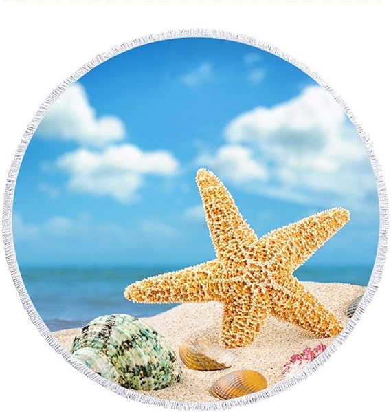 STZSHION Alfombra Redonda Realista Impresión De Concha De Mar Playa