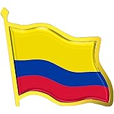 Colombia Flag Lapel Pin - Enamel Metal National Badge | World Travel Souvenir Gifts for Men & Women | Country Flag Patriotic Brooch Bulk Pack of Pins for Hat, Tie, Clothes, Backpack (1pc)