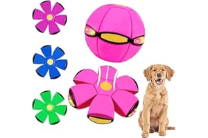 Magic Ball Magic Metaball with 6 Lights, 2-in-1 Flying Bouncy Ball Saucer & Bouncing Ball, Interactive Light Up Toy for Kids,