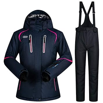 QZHE Skianzug Winter Skianzug Damen Mantel Und Hose Super Warm Winddicht Wasserdicht Warme Ski Snowboard Bekleidung