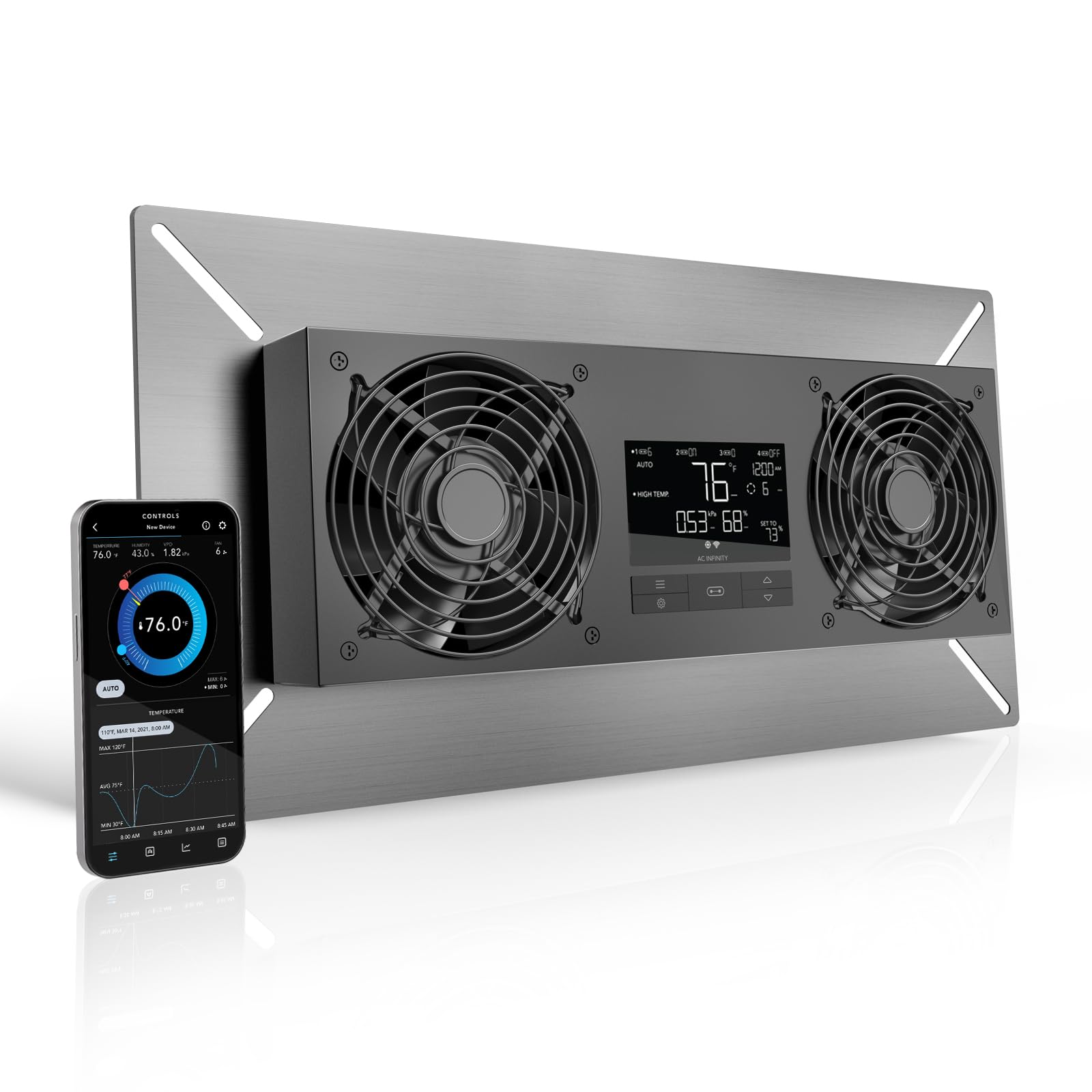 AC Infinity AIRTITAN T8-N, Crawlspace Basement Ventilator Fan, WiFi App-Compatible Temperature Humidity Controller, IP-55 Rated, Intake