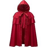 Regenboog Little Red Riding Hood Cape Women,Little Red Riding Hood Costume Women,Short, Border