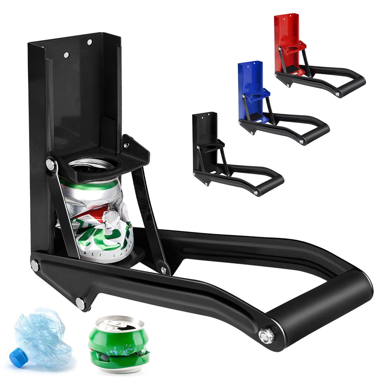 Photo 1 of GYE 16 oz Metal Aluminum Can Crusher, Wall Mounted Heavy Duty Smasher for Aluminum Seltzer, Soda, Beer Cans And Bottles for Recycling, Gadgets for Home (Black)