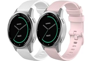 GLEENICE 2 Pack Waterproof Wristband Compatible with Garmin Vivoactive 4S / Venu 3S / Venu 2S / Vivomove 3S, Quick Release 18mm Replacement Strap for Women Men