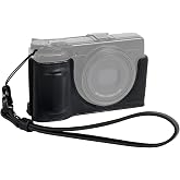 SMALLRIG GR IV/GR III Series Genuine Leather Case Kit with Wrist Strap | for RICOH GR IV/GR IV HDF/GR IV Monochrome/GR III/GR IIIX, Vintage Half-Body Shell(Black)