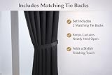 John Aird Blackout Curtains Pencil Pleat with Tie Backs 2 Panels 46 x 72 view 3