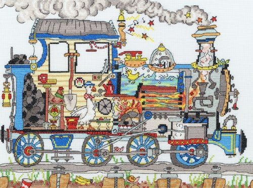 Bothy Threads Cross Stitch Kit - Cut Thru' Steam Train, mehrfarbig, Small