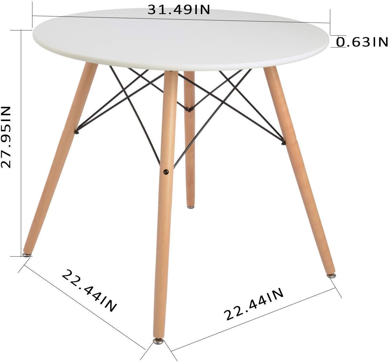 Round Dining Table White Pedestal Tables Coffee Table Eiffel Mid-Century Modern Style - Tables
