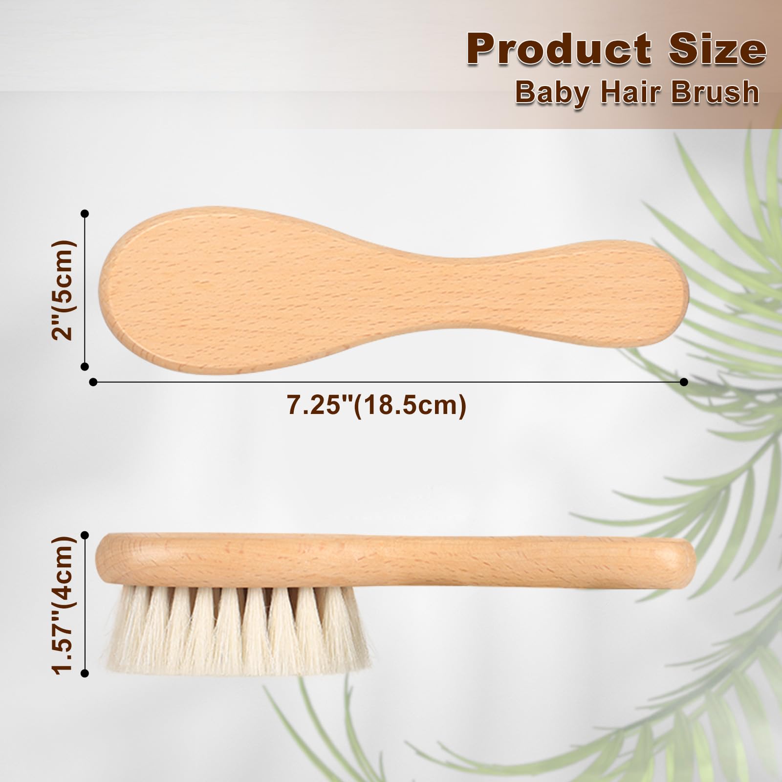 Baby Hair Brush, 2 Packs - Natural Wooden Brush with Premium Goat Bristle, Ideal for Newborns & Toddlers, Promotes Healthy Hair Growth, Prevents Scalp Irritation, Off-white