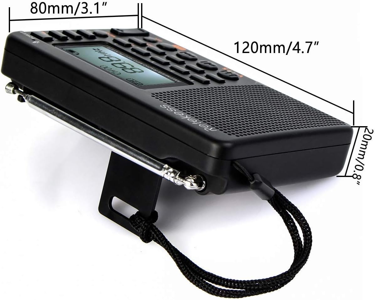 Retekess V115 Portable AM FM Radio with Shortwave Radio MP3 Player Digital Record Support Micro SD TF Card Sleep Timer and Rechargeable Battery(Black): Electronics